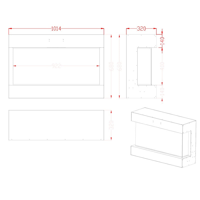 ScandiFlames Feroza 101 cm Electric Fireplace shown in a room setting