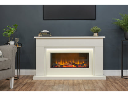 Acantha Arona White Marble Electric Fireplace Suite, 54 Inch – view 8
