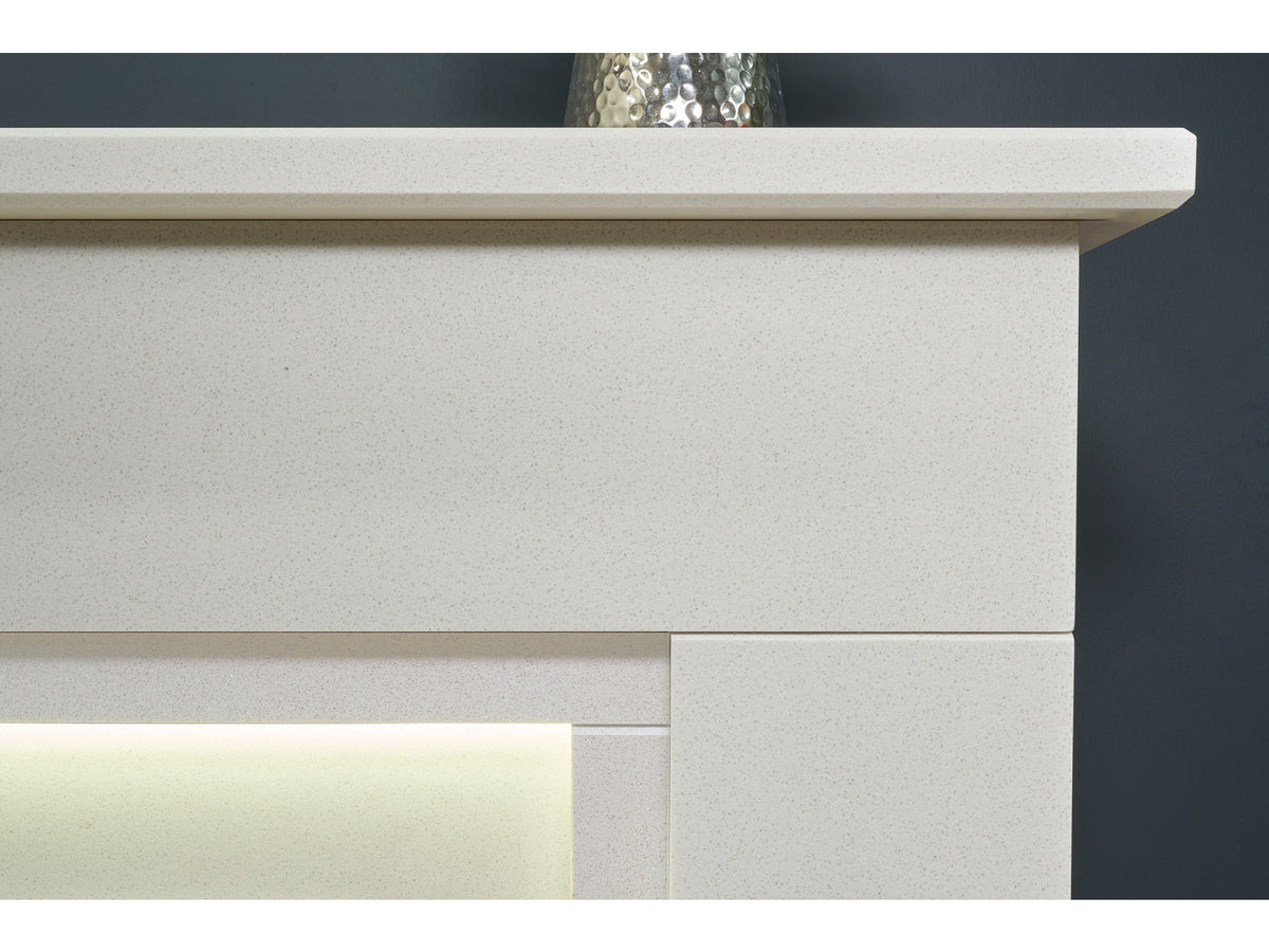 Acantha Arona White Marble Electric Fireplace Suite, 54 Inch – view 3