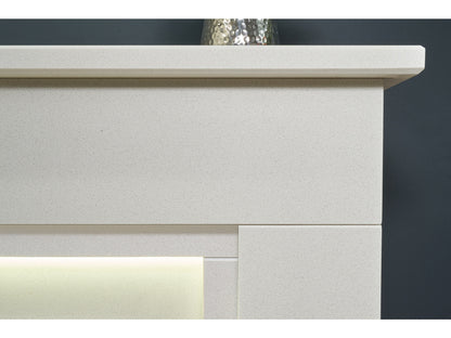 Acantha Arona White Marble Electric Fireplace Suite, 54 Inch – view 3