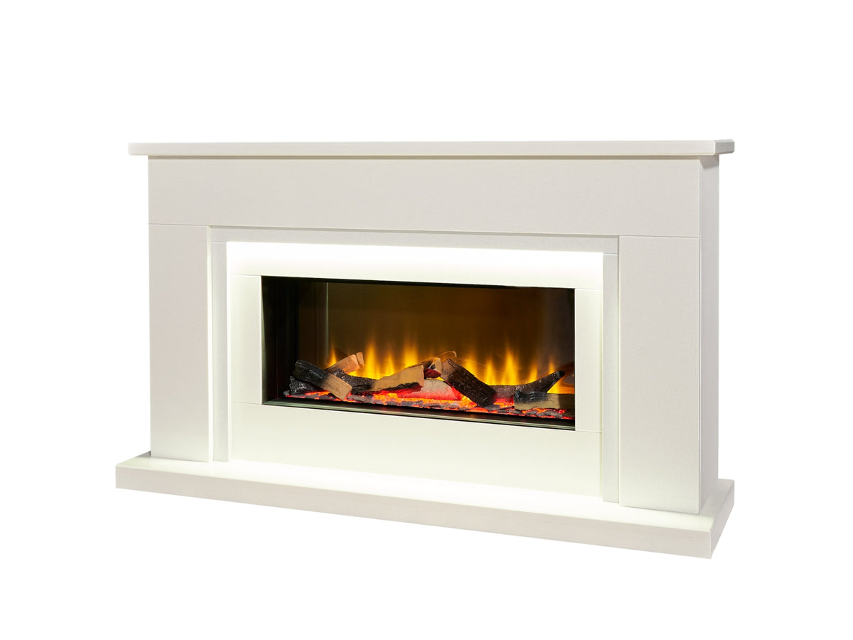 Acantha Arona White Marble Electric Fireplace Suite, 54 Inch – view 7