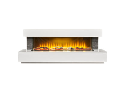 Acantha Aspen White Marble & Slate Fireplace Suite with Downlights, 69 Inch – view 3
