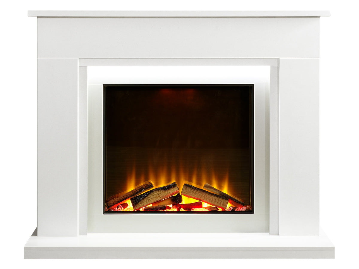 Acantha Milano White Marble Electric Fireplace Suite, 54 Inch – view 1