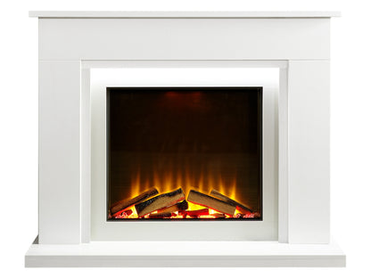 Acantha Milano White Marble Electric Fireplace Suite, 54 Inch – view 1