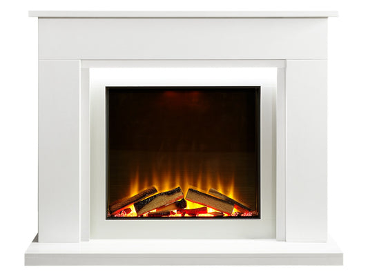 Acantha Milano White Marble Electric Fireplace Suite, 54 Inch – view 1