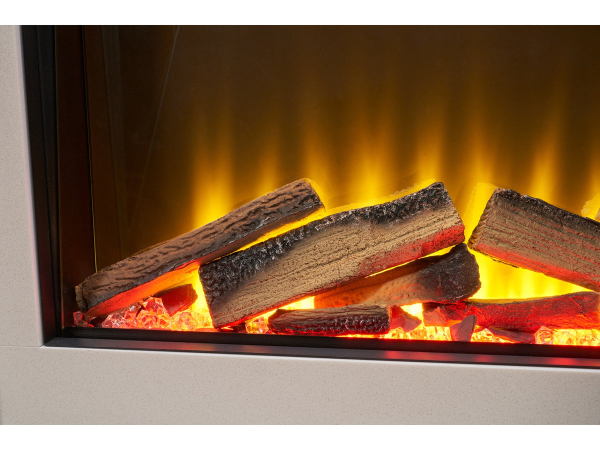 Acantha Milano White Marble Electric Fireplace Suite, 54 Inch – view 4