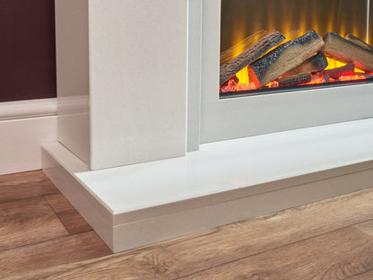 Acantha Milano White Marble Electric Fireplace Suite, 54 Inch – view 9
