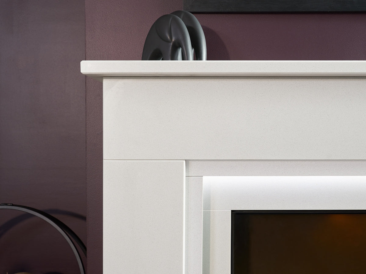 Acantha Milano White Marble Electric Fireplace Suite, 54 Inch – view 8