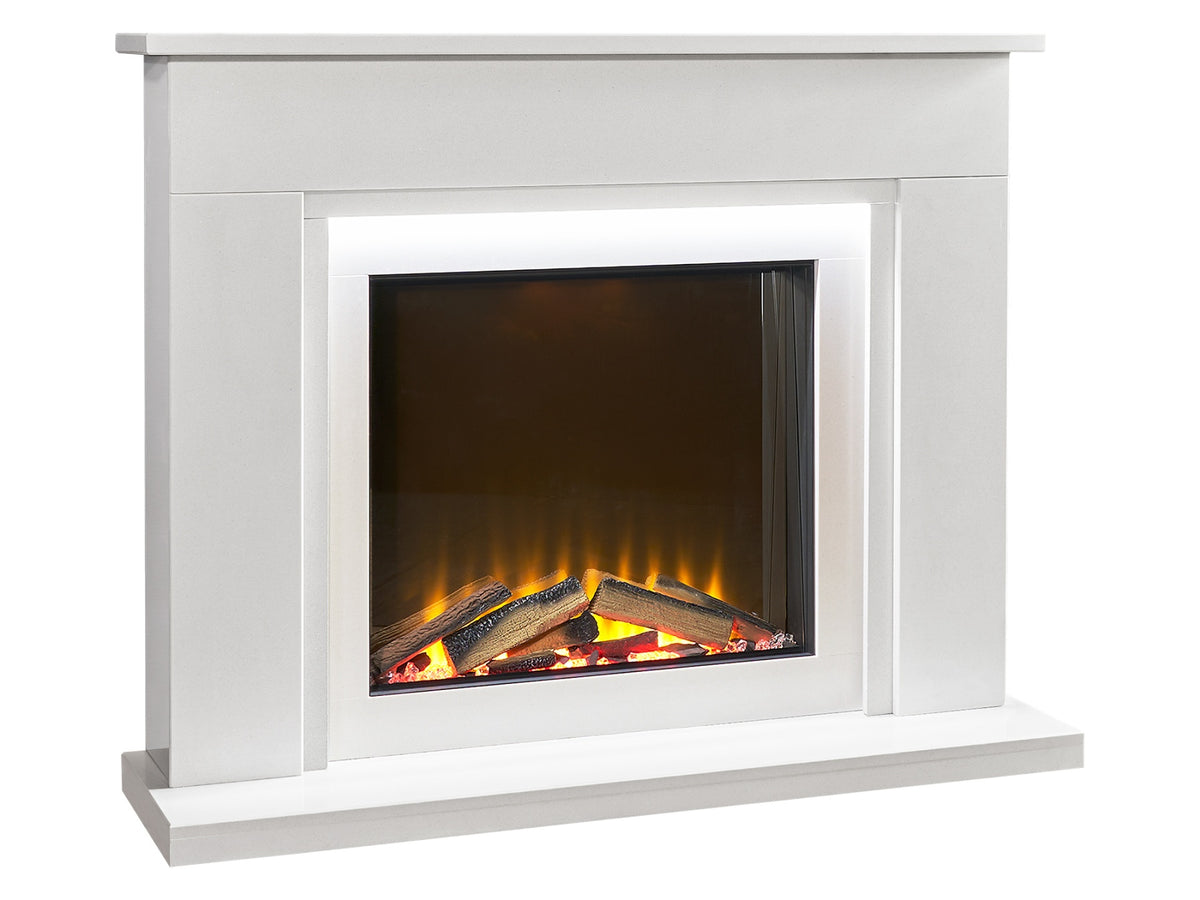 Acantha Milano White Marble Electric Fireplace Suite, 54 Inch – view 10
