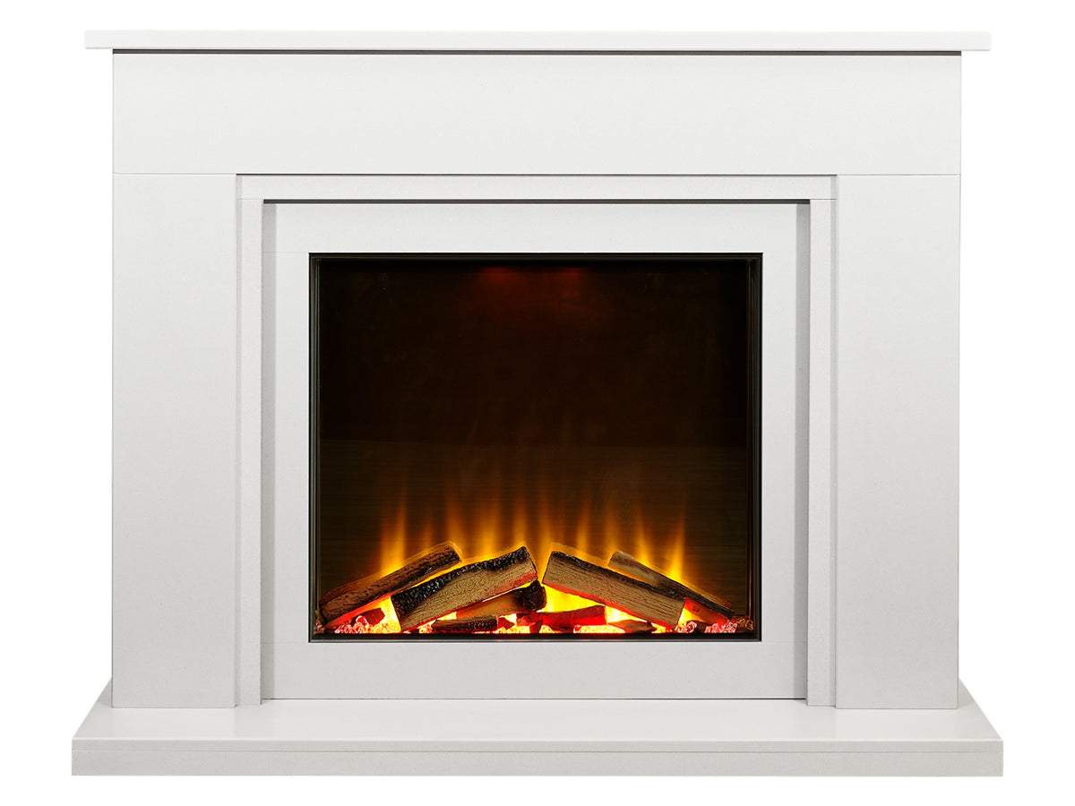 Acantha Milano White Marble Electric Fireplace Suite, 54 Inch – view 12