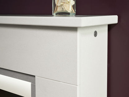 Acantha Milano White & Sparkly Grey Marble Electric Fireplace Suite, 54 Inch – view 7