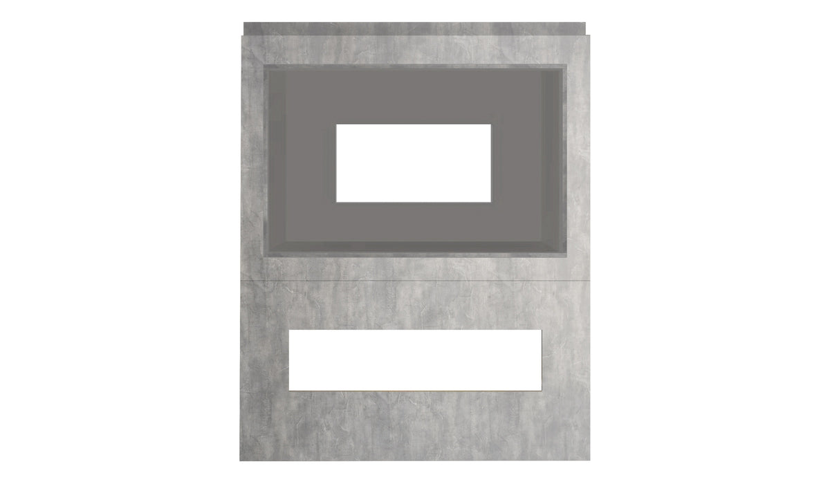 Acantha Nexus Pre-Built Concrete Effect Fully Inset Media Wall with TV Recess - supplier product view 3