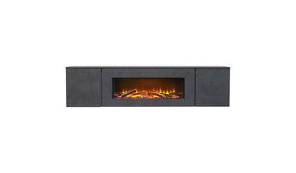Acantha Orion Electric Floating Media Wall Suite in Slate Effect, 91 Inch - supplier product view 2