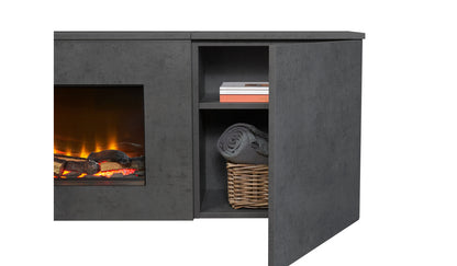 Acantha Orion Electric Floating Media Wall Suite in Slate Effect, 91 Inch - supplier product view 3