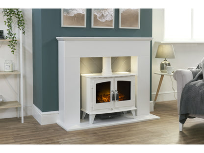 adam corinth stove fireplace - view