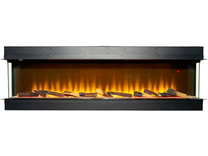 adam sahara panoramic media wall electric fire 61 inch - view