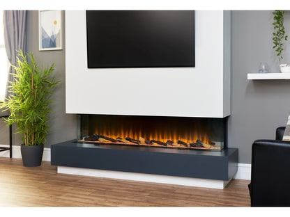 adam sahara panoramic media wall electric fire 61 inch - view