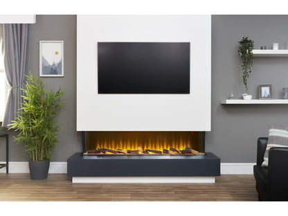 adam sahara panoramic media wall electric fire 61 inch - view