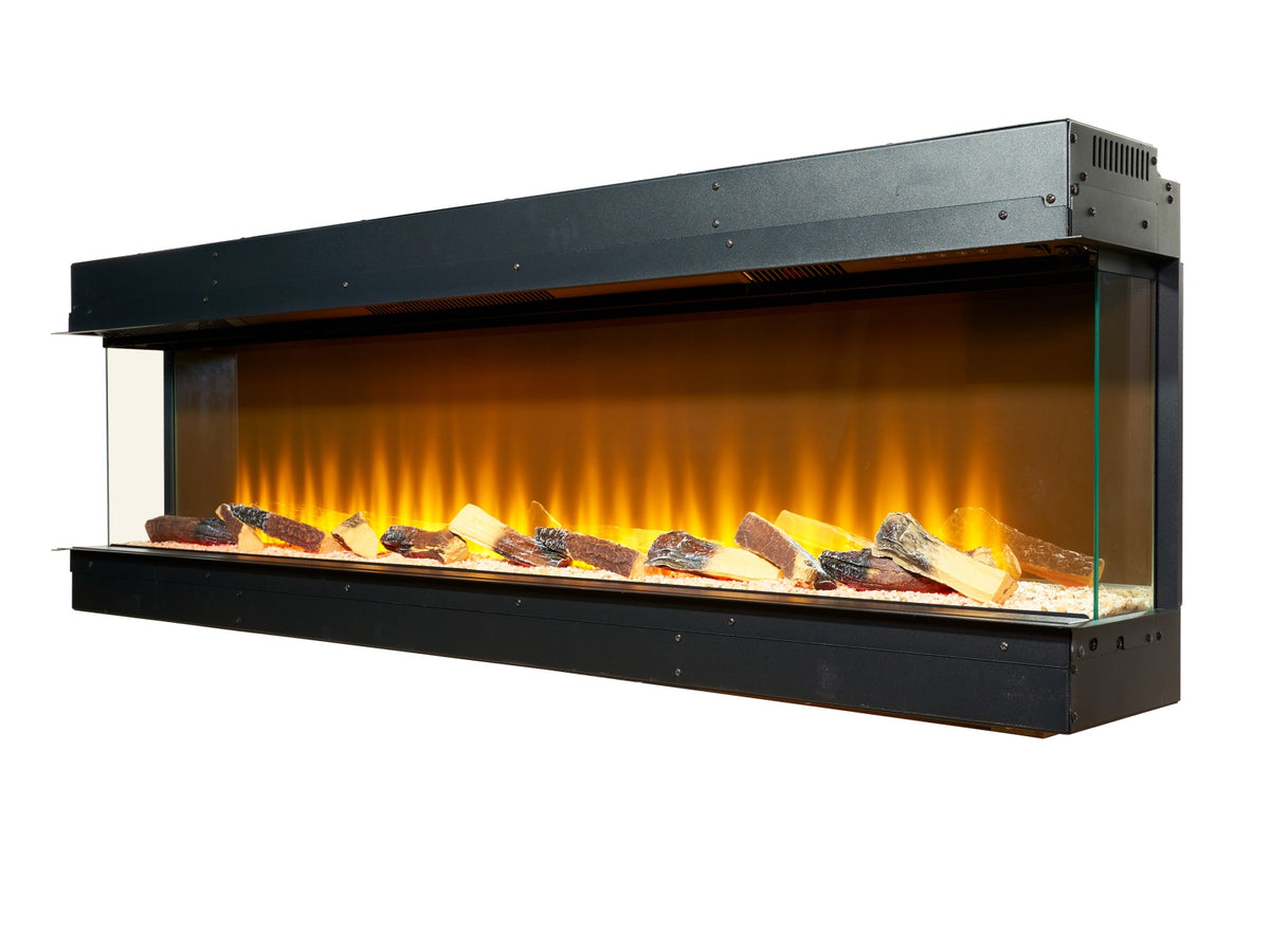 adam sahara panoramic media wall electric fire 61 inch - view