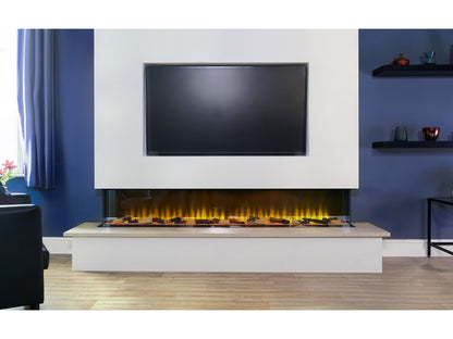 adam sahara panoramic media wall electric fire 81 inch - view