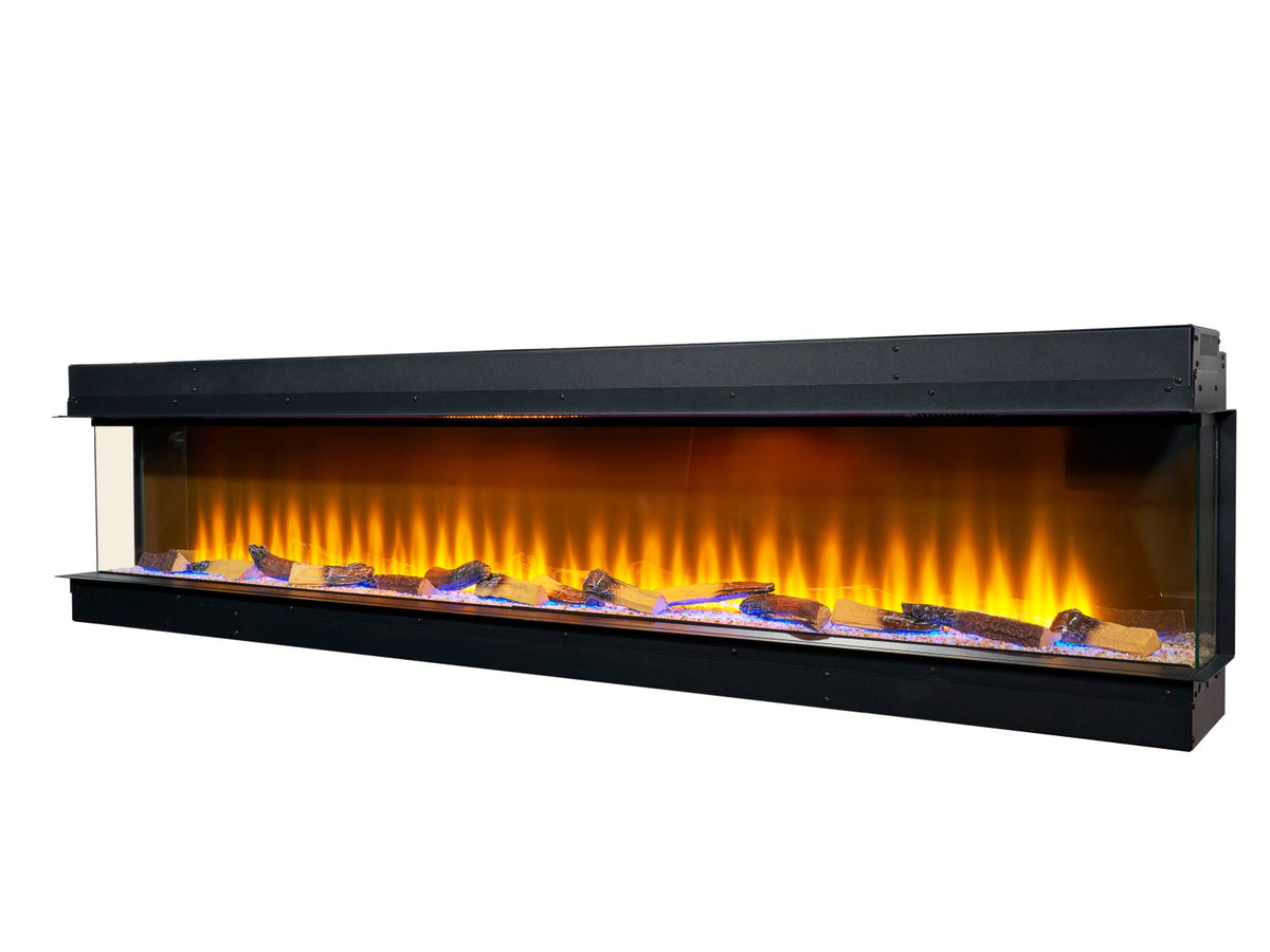 adam sahara panoramic media wall electric fire 81 inch - view