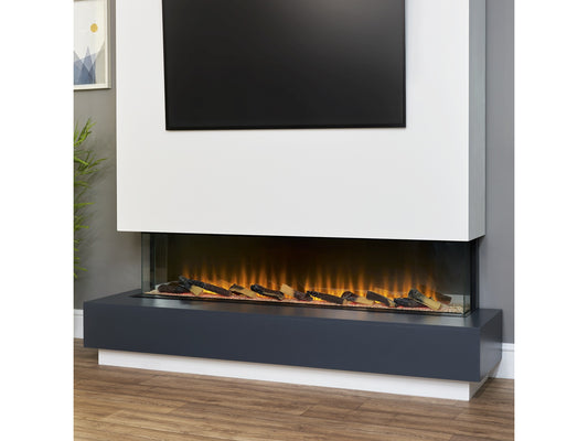 adam sahara panoramic media wall electric fire 61 inch - view