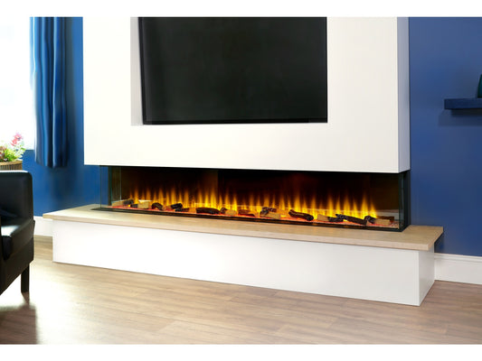 adam sahara panoramic media wall electric fire 81 inch - view