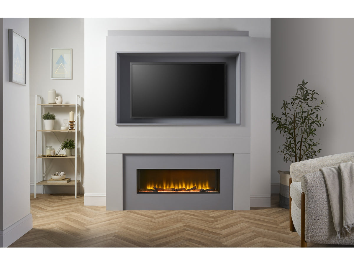 Adam Sahara Pre-Built Fully Inset Media Wall 2 with TV Recess – view 1