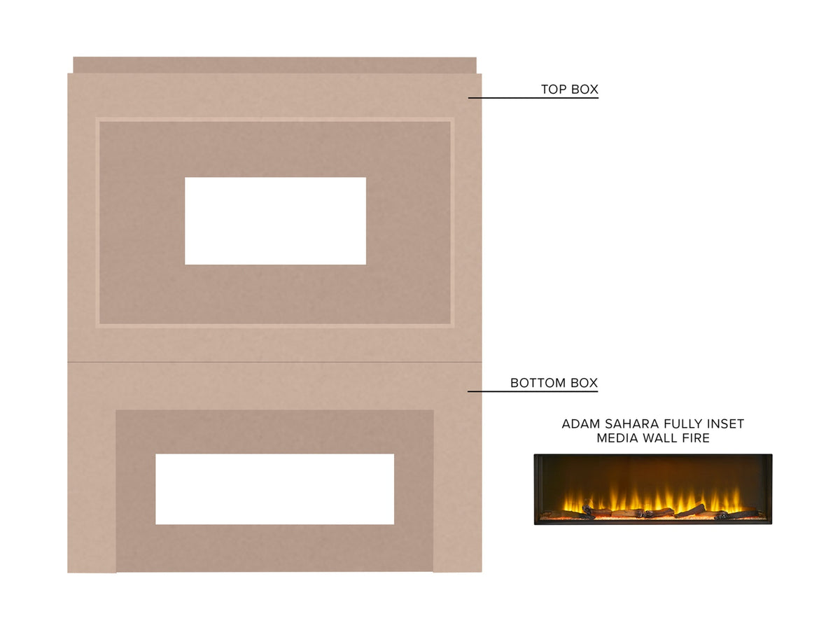 Adam Sahara Pre-Built Fully Inset Media Wall 2 with TV Recess – view 7