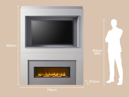 Adam Sahara Pre-Built Fully Inset Media Wall 2 with TV Recess – view 3