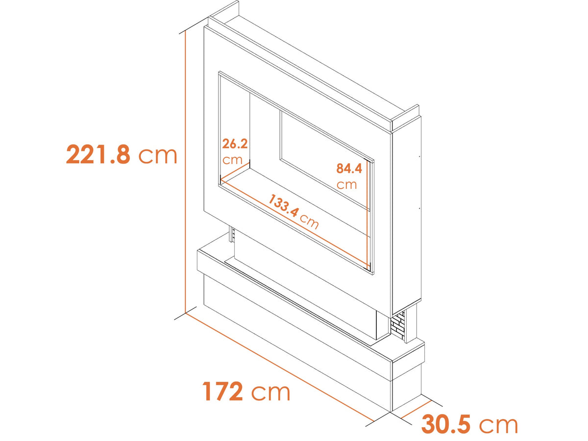 Adam Sahara Pre-Built Panoramic Media Wall 5 with TV Recess – view 5