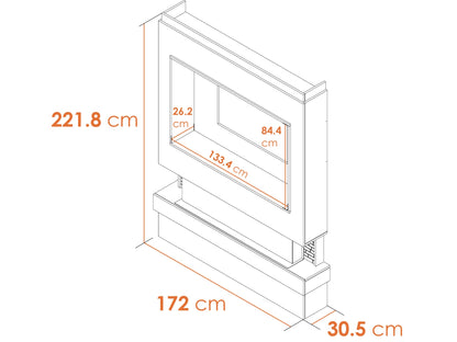 Adam Sahara Pre-Built Panoramic Media Wall 5 with TV Recess – view 5