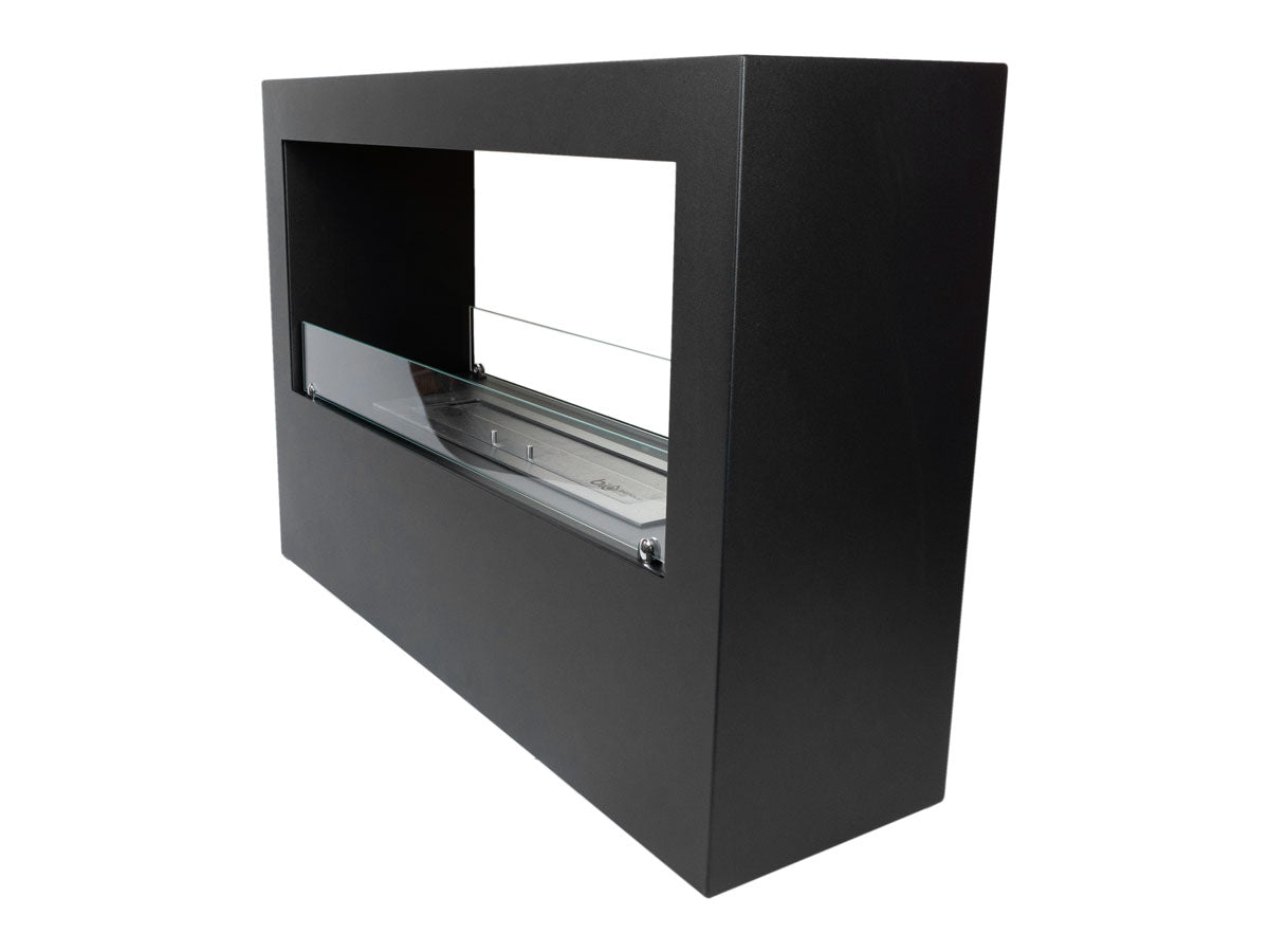ScandiFlames Lansing L Black Bioethanol Fireplace shown in a room setting