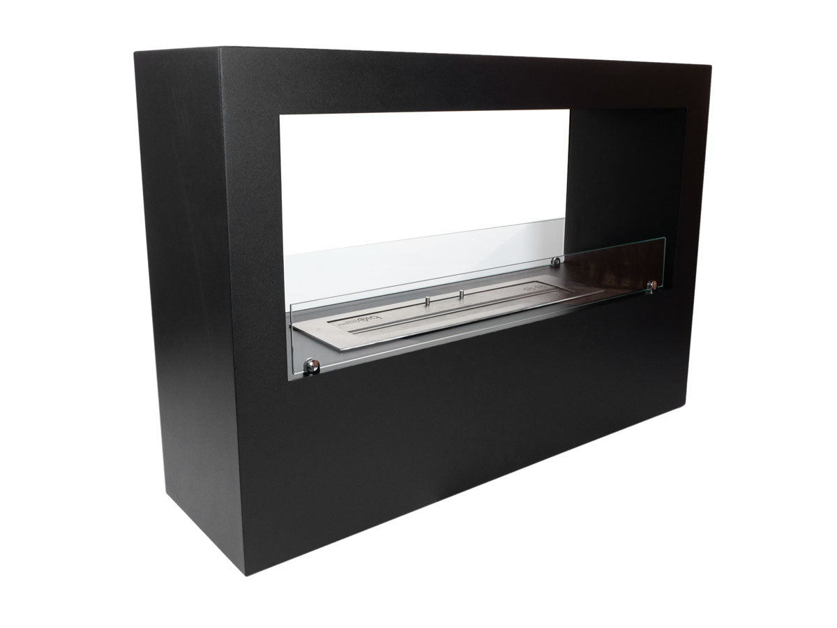 ScandiFlames Lansing L Black Bioethanol Fireplace shown in a room setting