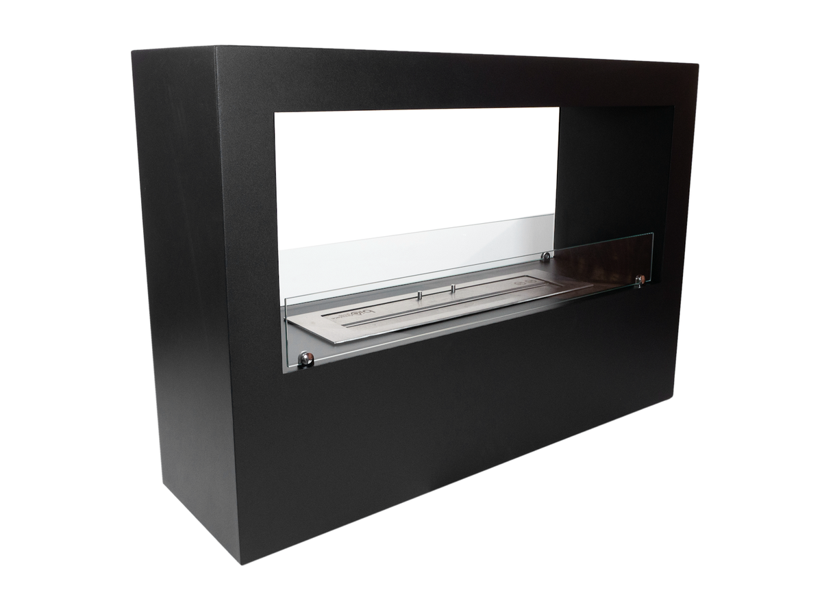 ScandiFlames Lansing L Black Bioethanol Fireplace shown in a room setting