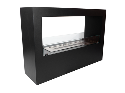 ScandiFlames Lansing L Black Bioethanol Fireplace shown in a room setting