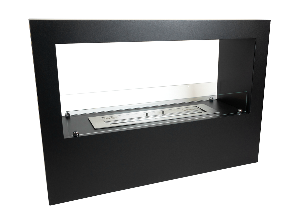 ScandiFlames Lansing L Black Bioethanol Fireplace shown in a room setting