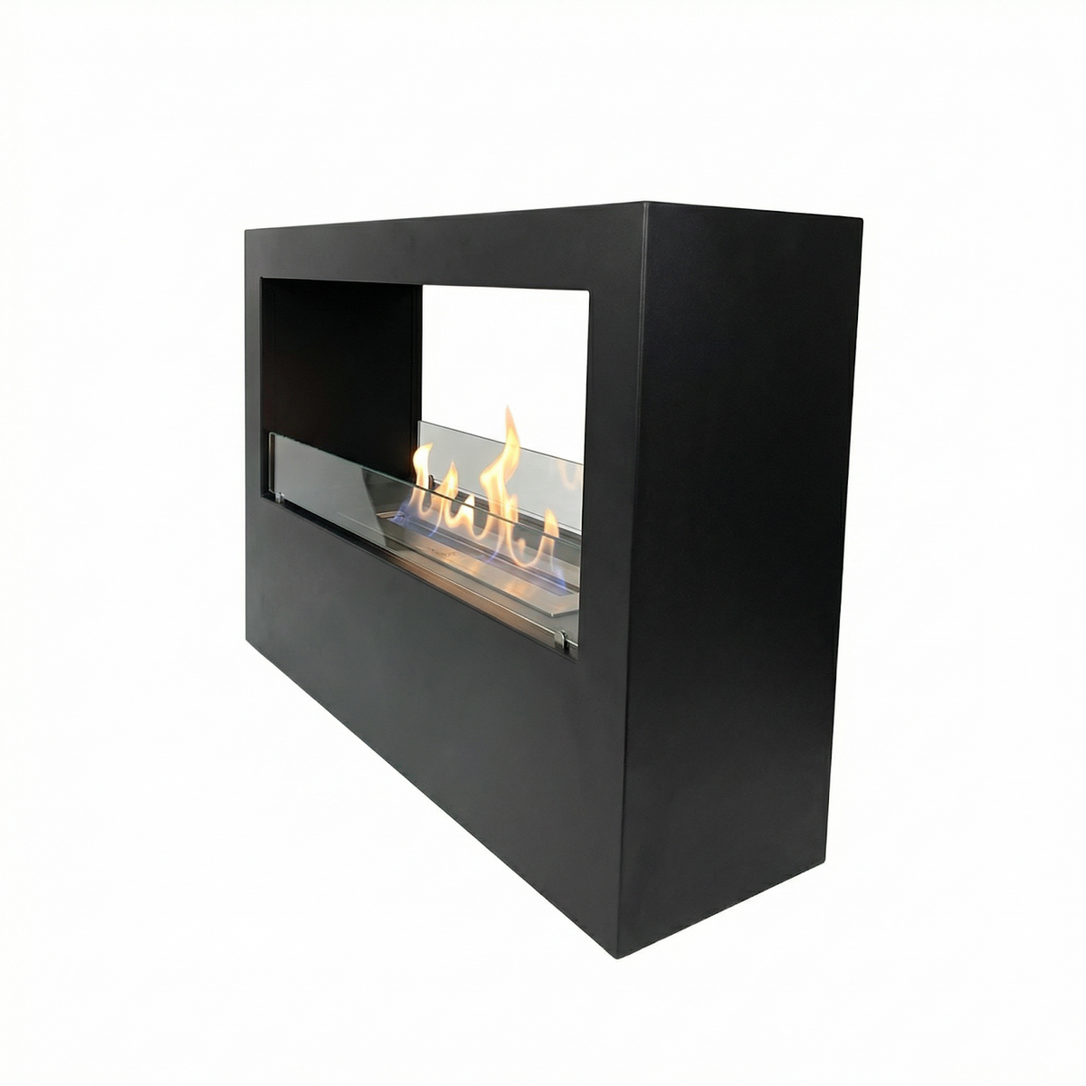 ScandiFlames Lansing L Black Bioethanol Fireplace shown in a room setting