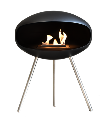 Cocoon Terra Black Bioethanol Fireplace shown in a room setting