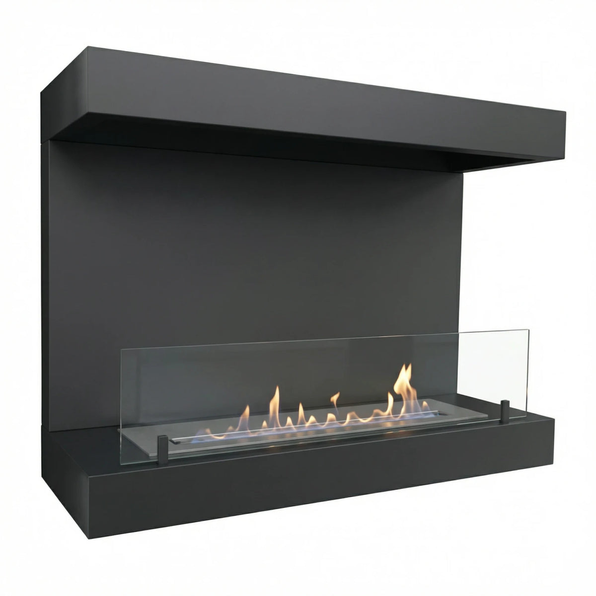 ScandiFlames Dakota Black 3-Sided Wall-Mounted Bioethanol Fireplace detail view