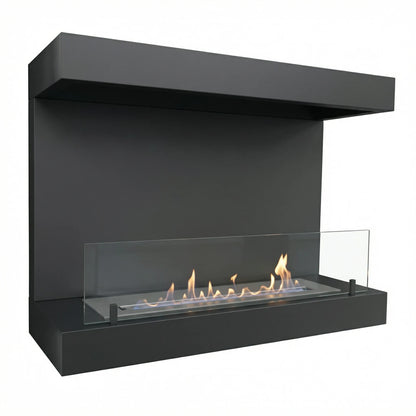 ScandiFlames Dakota Black 3-Sided Wall-Mounted Bioethanol Fireplace detail view