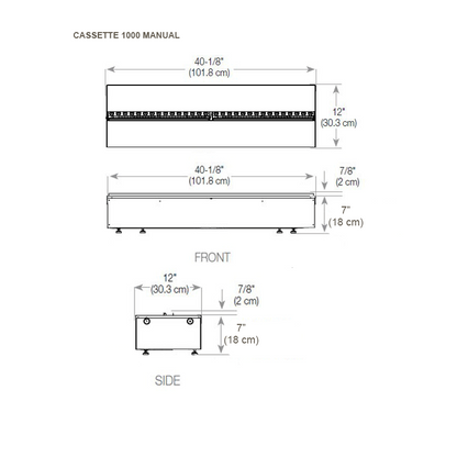 FOCO Myst Corner Right 1200 Water Vapour Fireplace - technical drawing