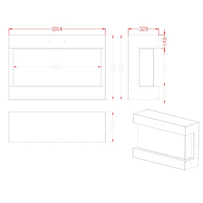 ScandiFlames Feroza 101 cm Electric Fireplace shown in a room setting