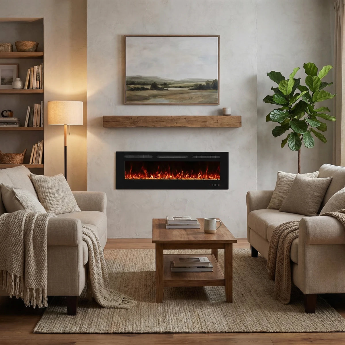 Titanite Built-in Electric Fireplace - 152 cm