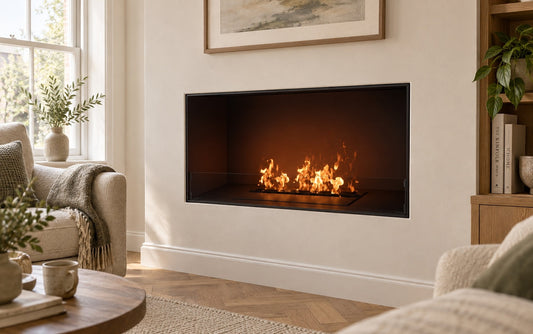 FOCO Myst one 1000 water vapour fireplace in a contemporary home setting