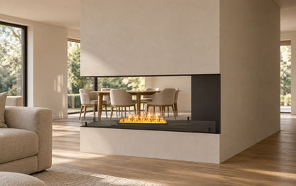 FOCO Myst room divider 1000 water vapour fireplace in a contemporary home setting