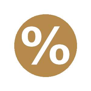 Zero percent finance badge icon