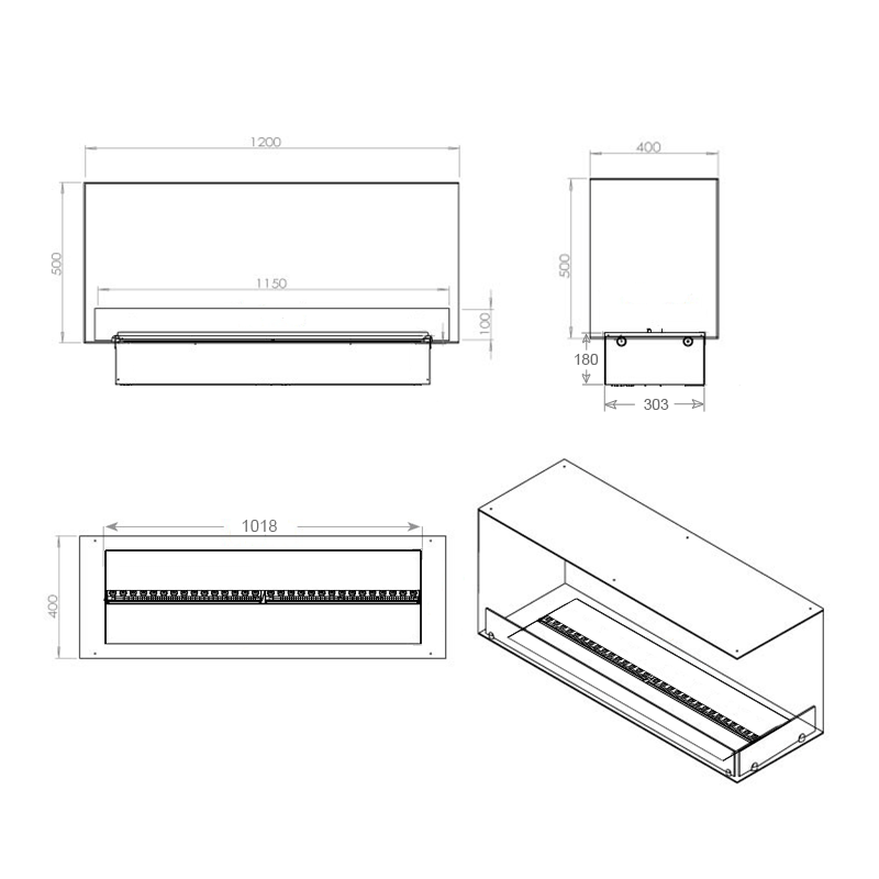 FOCO Myst One 1200 Water Vapour Fireplace shown in a room setting