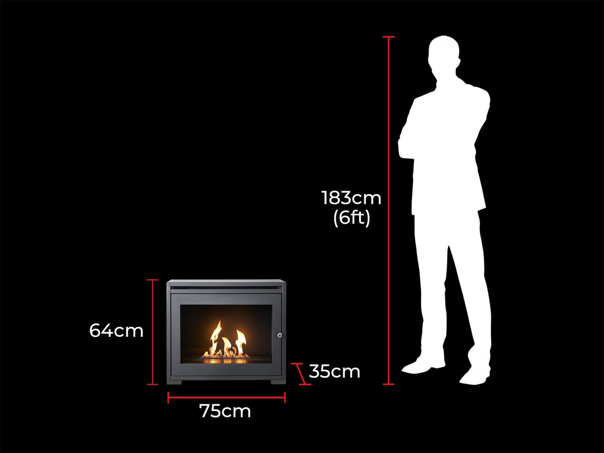 oko s6 bio ethanol stove view