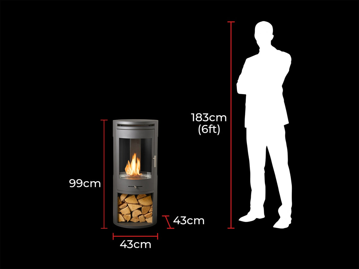 oko s7 bio ethanol cylinder stove view